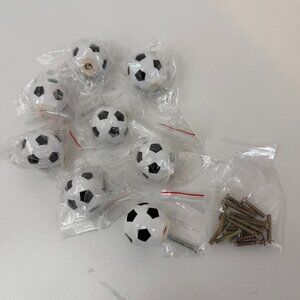 New Set of 8 Ceramic Soccer Football Drawer Door Pull Knobs Heavy Duty